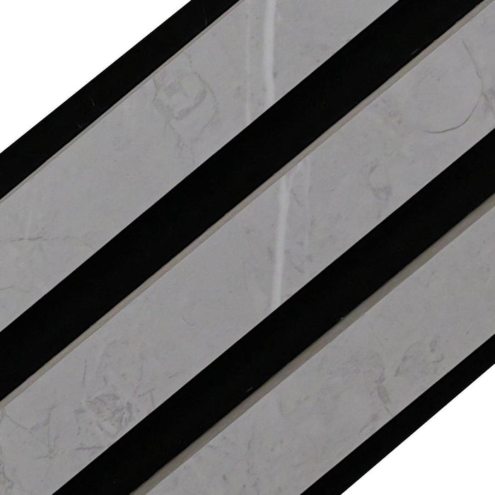 Light Grey Marble Acoustic Premium slatted wooden felt back wall Panels 2400mm x 600mm - X1 Panel