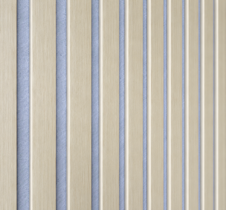 Nordic Oak Acoustic on white felt 3 Sided wooden wall Panel 2400mm x 600mm