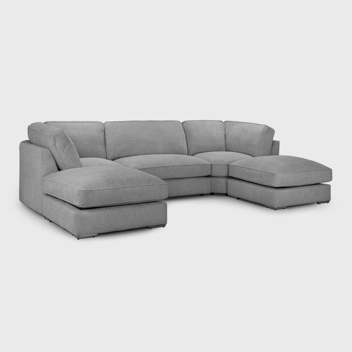 Inga U Shape Boucle Grey Corner Sofa