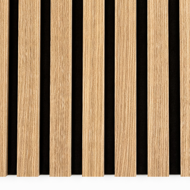 Dark Oak Acoustic Premium slatted wooden felt back wall Panels 2400mm x 600mm - X1 Panel