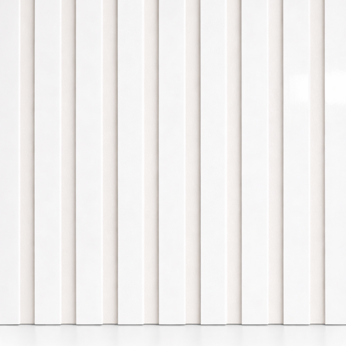 White on white felt back Acoustic Premium slatted wooden wall Panels 2400mm x 600mm - X1 Panel