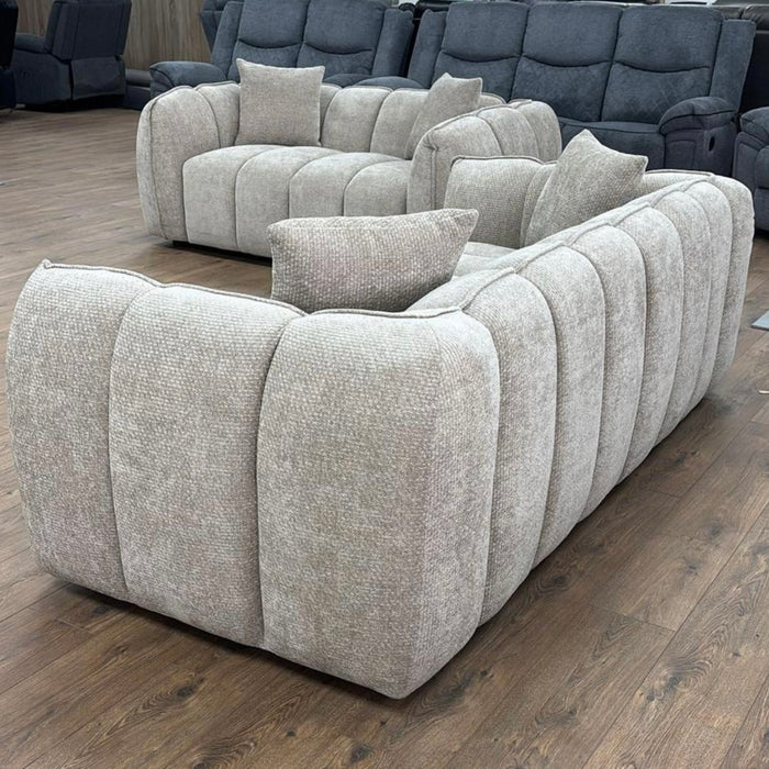 Pumpkin 3 Seater & 2 Seater in oatmeal fabric