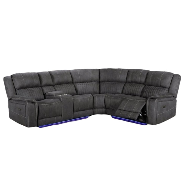 Cassa Fabric Electric Recliner Corner Sofa