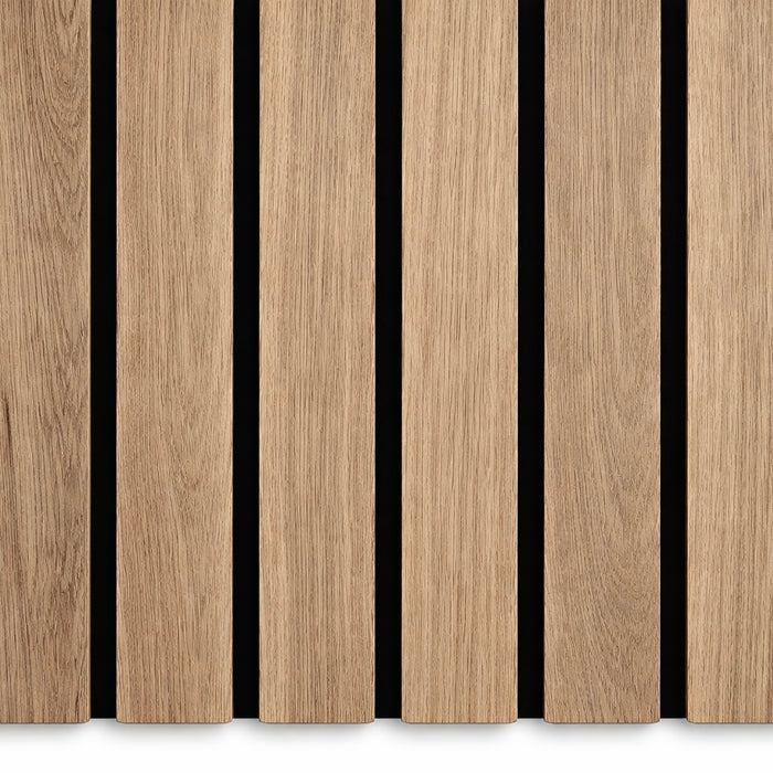 Wide Slat 3 sided Walnut Acoustic Premium slatted wooden felt back wall Panels 2400mm x 600mm - x1 Panel