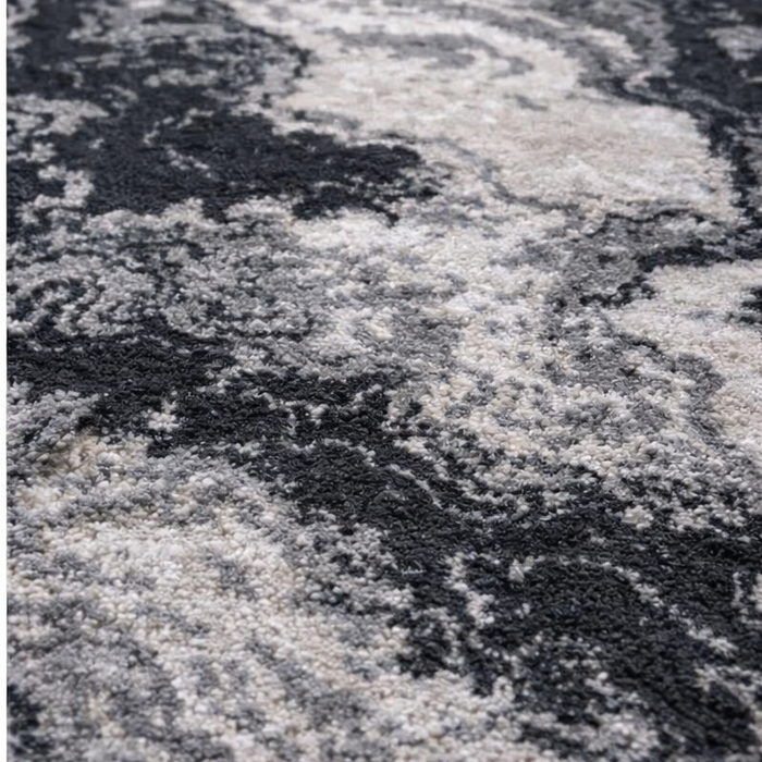 Black & Grey Marble effect Nevada Rug
