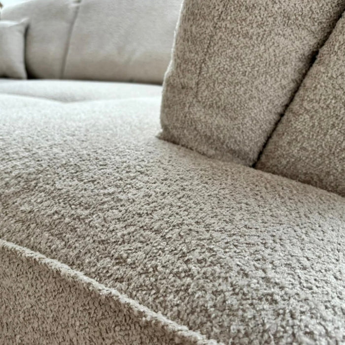 Carnaby U shape corner cinema sofa Beige Boucle fabric