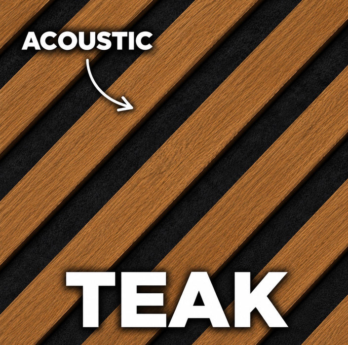 Premium Acoustic Wall Panels – Wooden Slatted Felt Back Panel 2400mm x 600mm x 17mm (1.44m²)