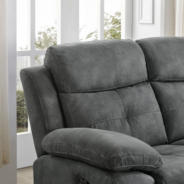 Conan Grey Fabric 3 Seater Manual Recliner Sofa