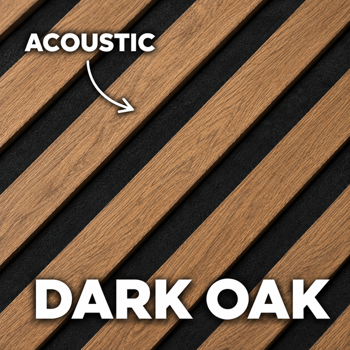 Premium Acoustic Wall Panels – Wooden Slatted Felt Back Panel 2400mm x 600mm x 17mm (1.44m²)