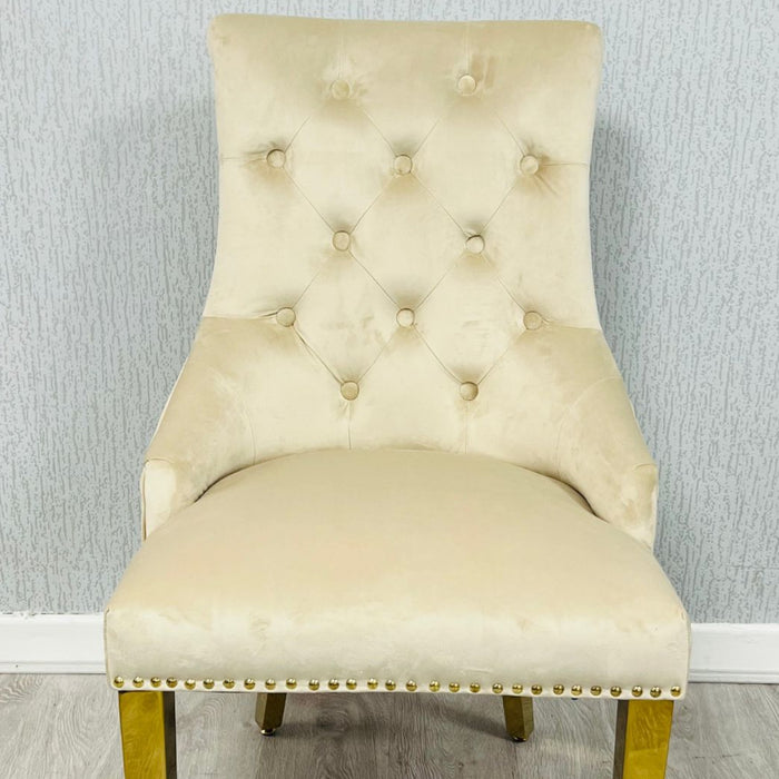 Louis 1.8m Cream marble with Bentley Cream dining chairs