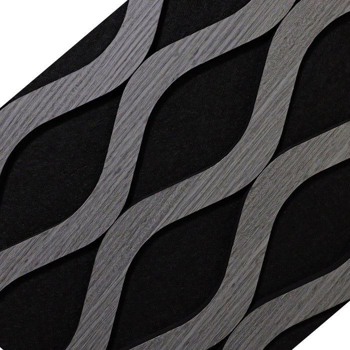 Light Grey Wave Acoustic Premium slatted wooden felt back wall Panels 2400mm x 600mm - X1 Panel