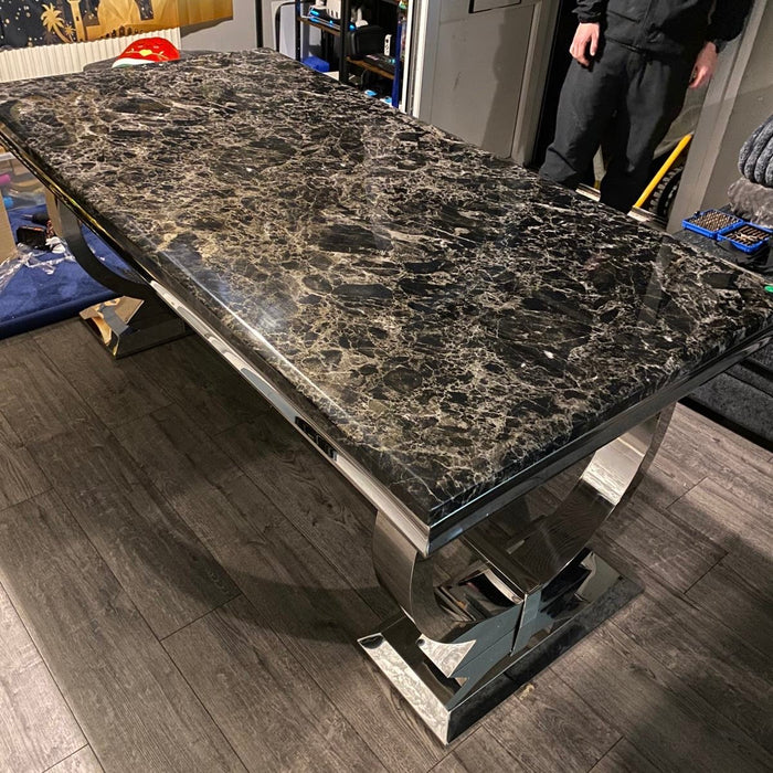 Ariana Black Marble Dining Table