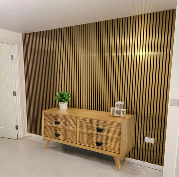 Slattherm™️ Acoustic Gold Premium wooden wall Panel 2400mm x 600mm x 22mm