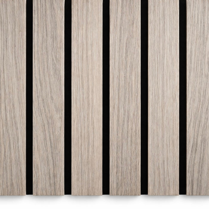 Wide Slat Grey Acoustic Premium slatted wooden felt back wall Panels 2400mm x 600mm - x1 Panel