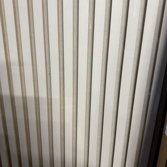 White on white felt back Acoustic Premium slatted wooden wall Panels 2400mm x 600mm - X1 Panel