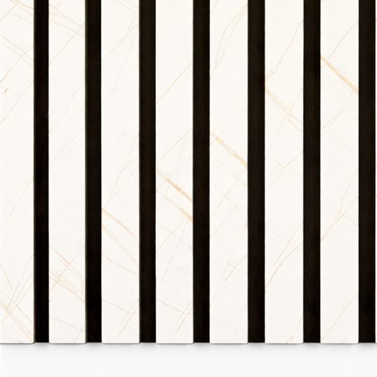 White & Mocha Designer Acoustic Premium Slatted wooden wall Panel 2400mm x 600mm x 23mm