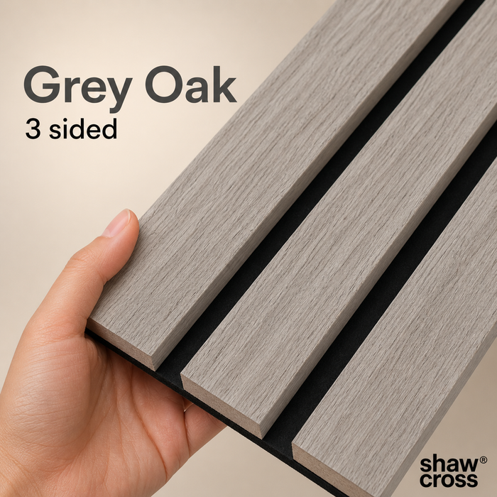 Acoustic Deluxe 3 Sided wooden wall Panel 2400mm x 640mm x 21mm - Multiple Colours