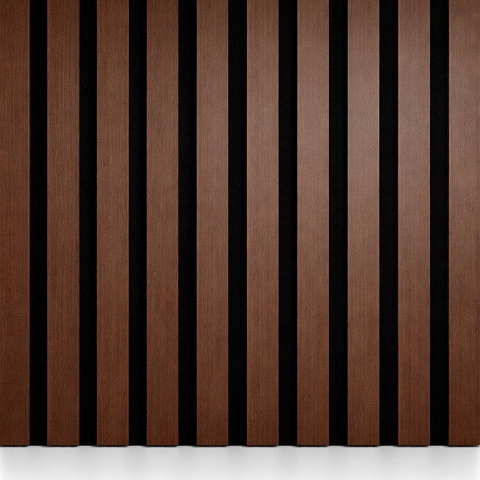Walnut Acoustic Premium slatted wooden wall Panels 2400mm x 600mm - X1 Panel