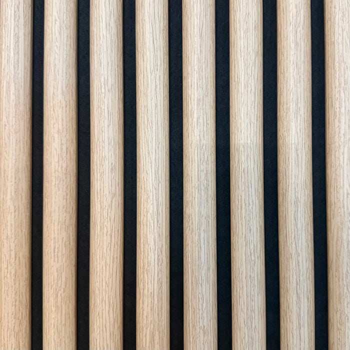 Oak Fluted on black Felt wooden wall Panels 2400mm x 600mm