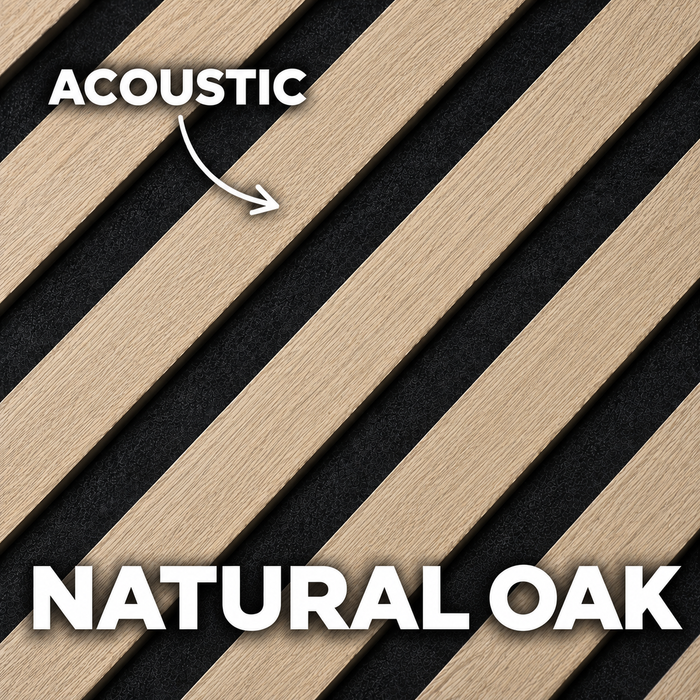 Premium Acoustic Wall Panels – Wooden Slatted Felt Back Panel 2400mm x 600mm x 17mm (1.44m²)
