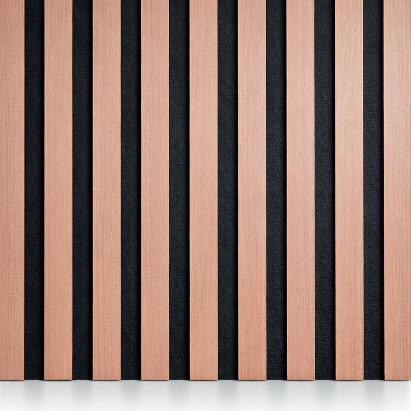 Natural Oak Acoustic Premium slatted wooden felt back wall Panels 2400