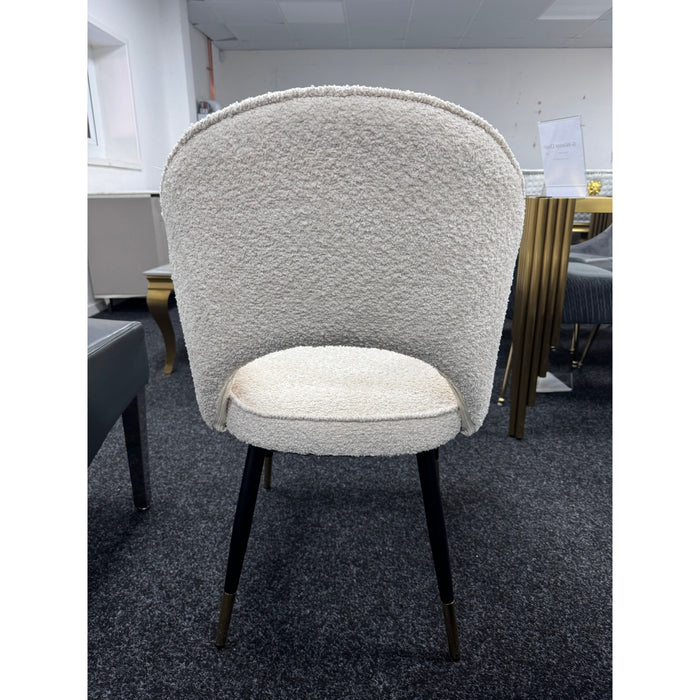 Pair of Venice Fabric Cream dining chairs in