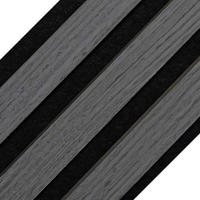Light Grey Acoustic Premium slatted wooden felt back wall Panels 2400mm x 600mm - x1 Panel