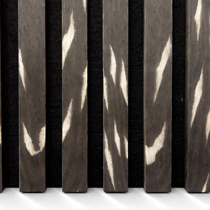 Zebra black & Root wood Acoustic Premium slatted wooden wall Panels 2400mm x 600mm - X1 Panel