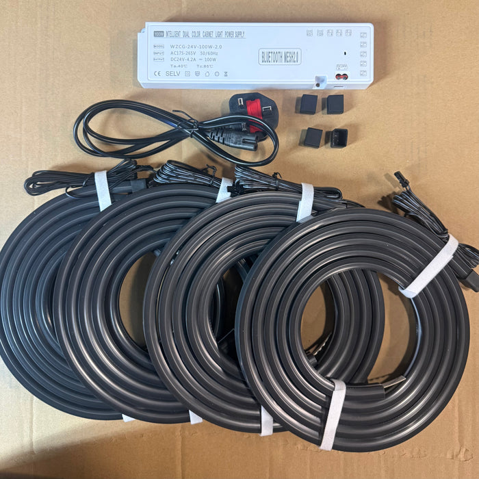 4 strip Multi coloured Flexible Acoustic panel L.E.D lights |4 Strips included 2.4m Remote controlled