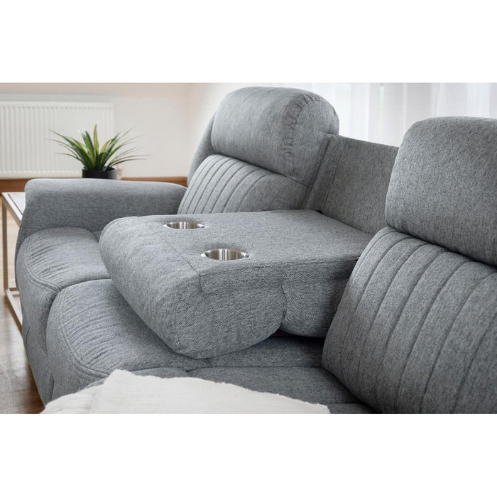 Linden Grey Fabric 3 seater & 2 seater Recliner Sofa Set