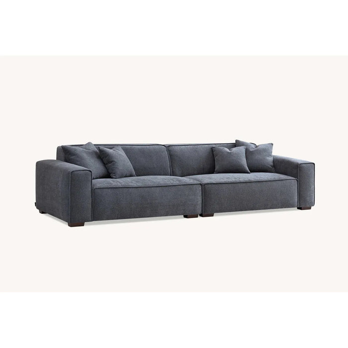 Dakota 4 Seater Boucle Sofa with Footstool  in Charcoal