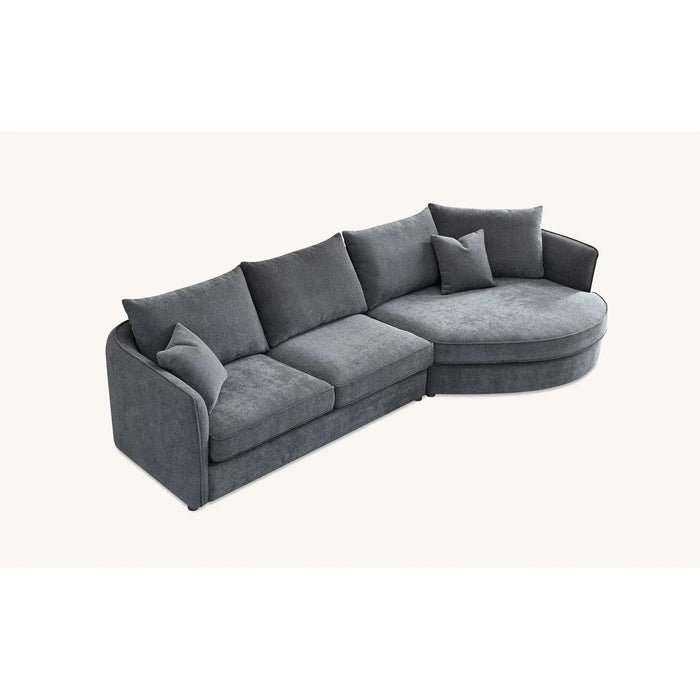 Rubin Boucle Corner Chaise Sofa in Charcoal