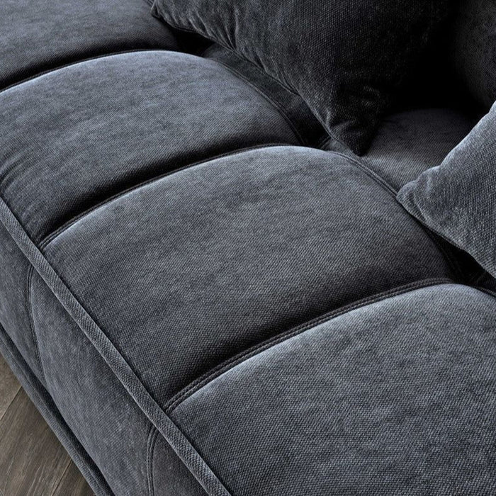 Gramercy Corner Chaise Sofa  in Steel Velvet