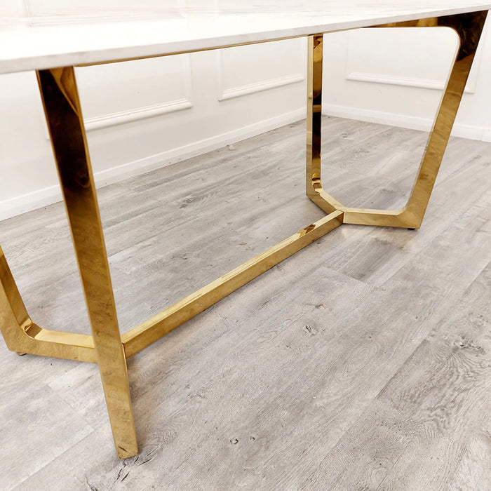 Lucian Gold 1.8m x 90cm Dining Table with Sintered Stone Top