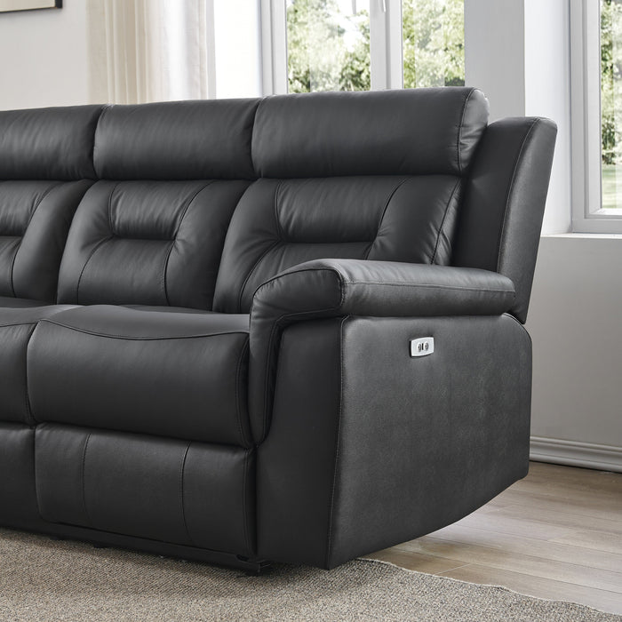 Milan Black Leather 2 Seater Eectric Recliner Sofa