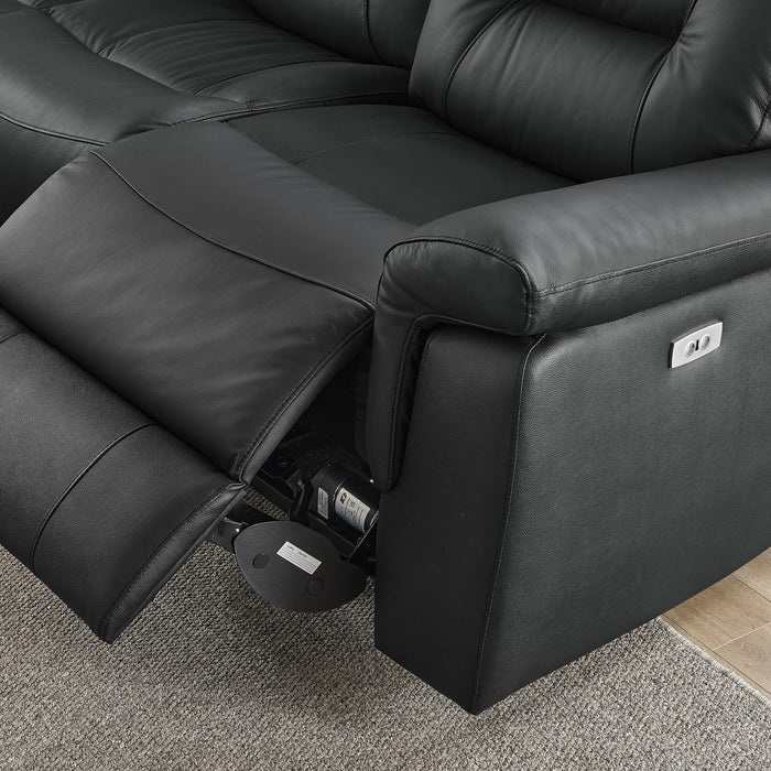 Milan Black or grey Leather 3 Seater & 2 Seater Electric Recliner Sofa Set