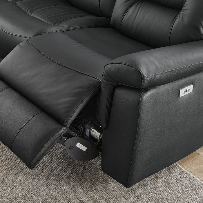 Milan black or grey Leather 3 Seater Eectric Recliner Sofa