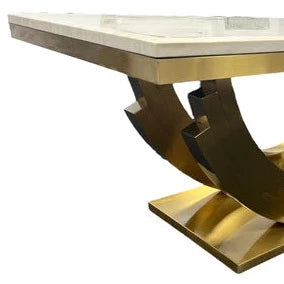 Gold Monaco Marble Dining Table 2 metre x 1 metre