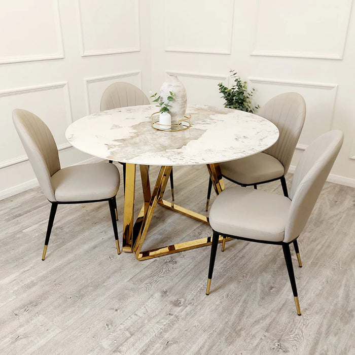 Marble top deals round table gold