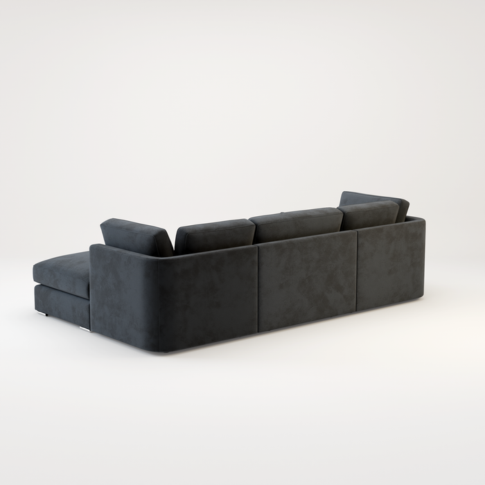 Belgravia U Shape Corner Sofa Set In Plush Grey Fabric