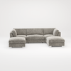 Bishop U Shape Scatter back Corner Sofa Set In Truffle Or Platinum Grey Fabric