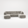 Bishop U Shape Scatter back Corner Sofa Set In Truffle Or Platinum Grey Fabric