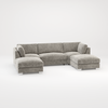 Bishop U Shape Scatter back Corner Sofa Set In Truffle Or Platinum Grey Fabric