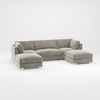 Bishop U Shape Scatter back Corner Sofa Set In Truffle Or Platinum Grey Fabric