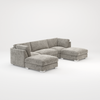 Bishop U Shape Scatter back Corner Sofa Set In Truffle Or Platinum Grey Fabric