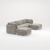 Bishop U Shape Scatter back Corner Sofa Set In Truffle Or Platinum Grey Fabric