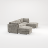 Bishop U Shape Scatter back Corner Sofa Set In Truffle Or Platinum Grey Fabric