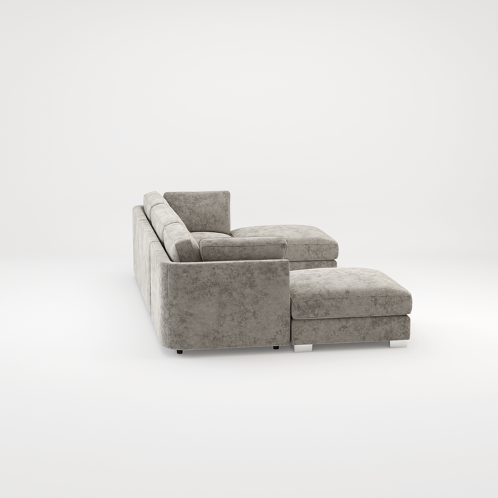 Bishop U Shape Scatter back Corner Sofa Set In Truffle Or Platinum Grey Fabric