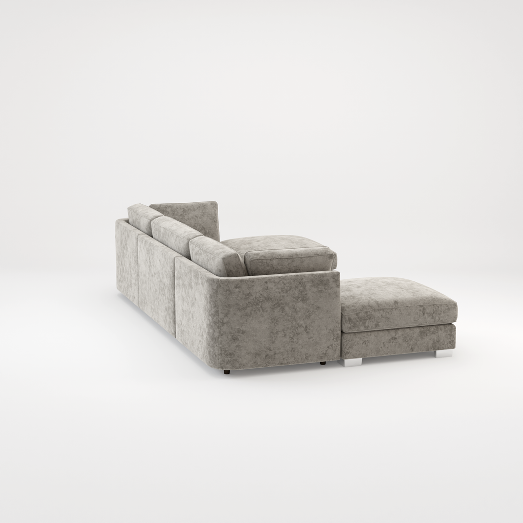 Bishop U Shape Scatter back Corner Sofa Set In Truffle Or Platinum Grey Fabric