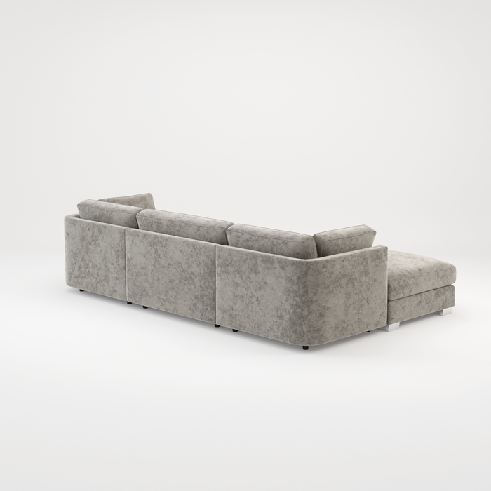 Bishop U Shape Scatter back Corner Sofa Set In Truffle Or Platinum Grey Fabric